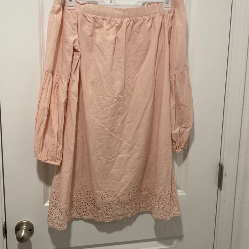 LUCKY BRAND 100% Cotton Off shoulder Blush dress size M